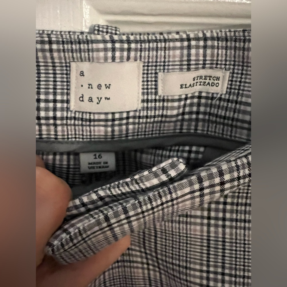Grey Plaid Pants with pockets and hidden zipper